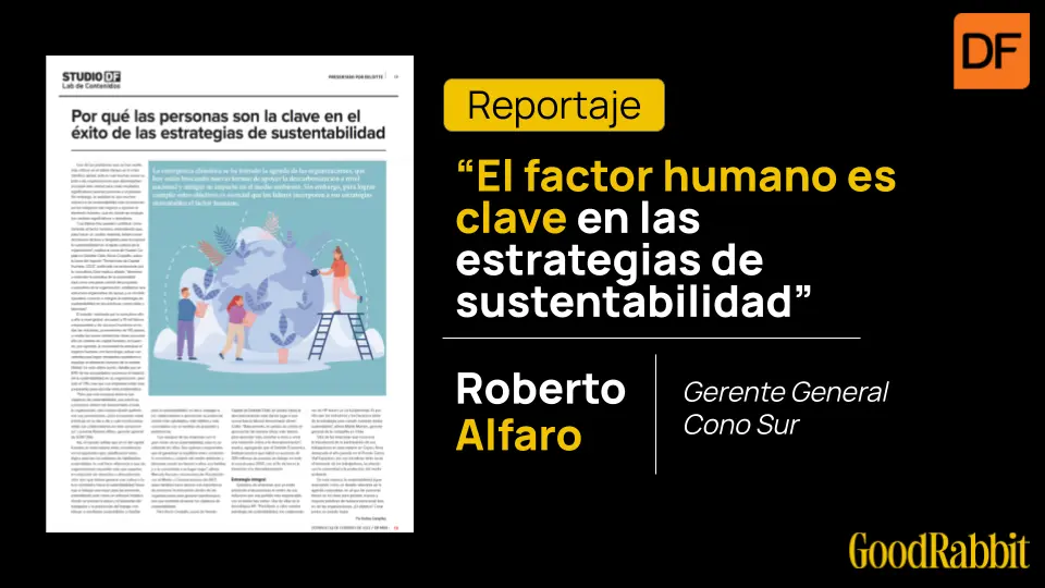 Recorte de prensa de Roberto Alfaro en Diario Financiero sobre sustentabilidad.
